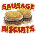 Signmission Sausage Biscuits Decal Concession Stand Food Truck Sticker, 12" x 4.5", D-DC-12 Sausage Biscuits19 D-DC-12 Sausage Biscuits19